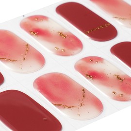 MOMSON Semi Cured Gel Nail Strips - Pink Gel Nail Polish Stickers/Glaze Full Nail Wraps Kits for DIY at Home - Work with Any UV Nail Lamps, Salon-Quality, Glossy, Easy to Apply & Remove | Elegant Lady