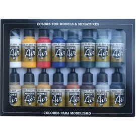 Vallejo Model Air Basic Colors Acrylic Paint Set for Air Brush - Assorted Colours (Pack of 16)
