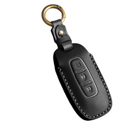 ZANEKO New X-Trail Key Case Compatible Nissan Aria Key Cover Sakura Smart Key Case Genuine Leather, Black