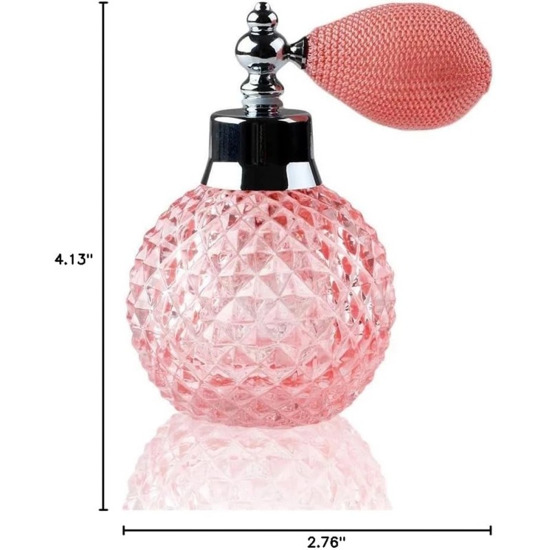 Coolrunner Crystal Art Vintage Style Refillable Perfume Atomizer Spray (Pink)