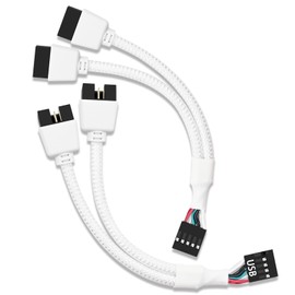 COMeap USB Header Splitter, Motherboard 9 Pin USB 2.0 to Dual 9 Pin Extension Header Cable for PC Computer Internal Motherboard USB Hub White (Pack of 2)