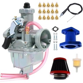 YJGZSVK VM22 26mm Carburetor Throttle Assembly Main Jets Kit for Predator 212cc 196cc Non Hemi Coleman GX200 Mini Bike Go Kart with 38mm Air Filter, VM22 Blue Intake Manifold Performance Parts