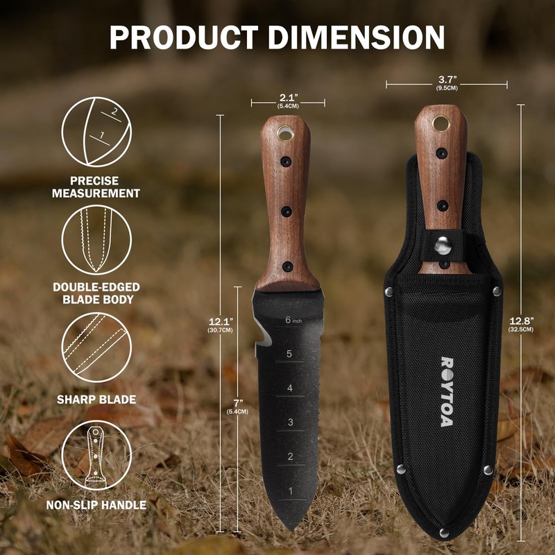 ROYTOA Hori Hori Garden Knife, Garden Tools with Sheath for