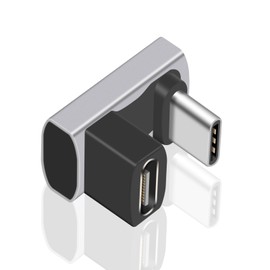 Duttek USB C 180 Degree Adapter 240W, USB C Angle Adapter, U Shaped USB C Male to Female Adapter, 40Gbps USB C Extender Adapter for Stream Deck, Laptop, Switch, MacBook, Thunderbolt 3 1pack