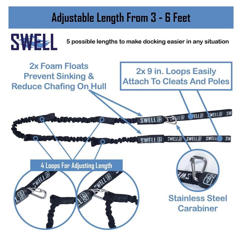SWELL Wakesurf - Bungee Dock Line 6 ft. - Shock