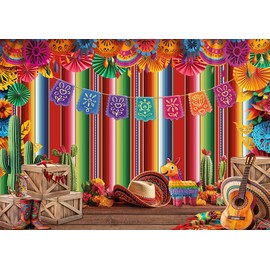 8x6ft Mexican Fiesta Backdrop Mexican Party Decorations Mexican Theme Paper Flowers Photography Background Fiesta Birthday Party Decor Photo Props 331