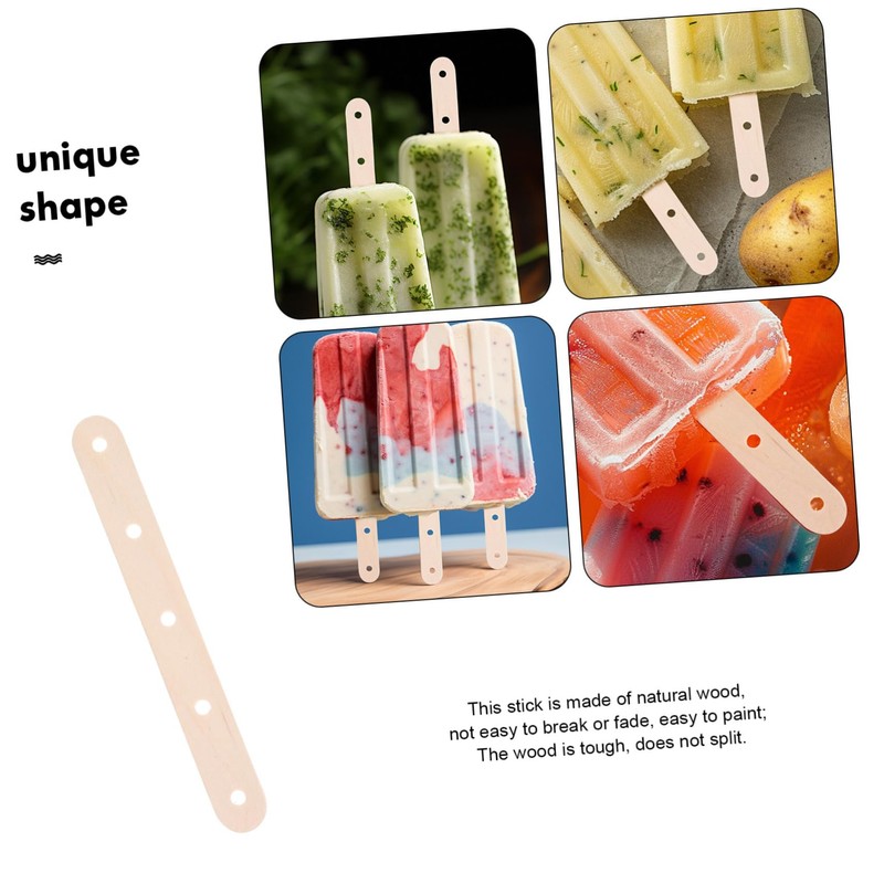 Operitacx Sturdy Single Wood Craft Sticks 100 Pack Ice Cream