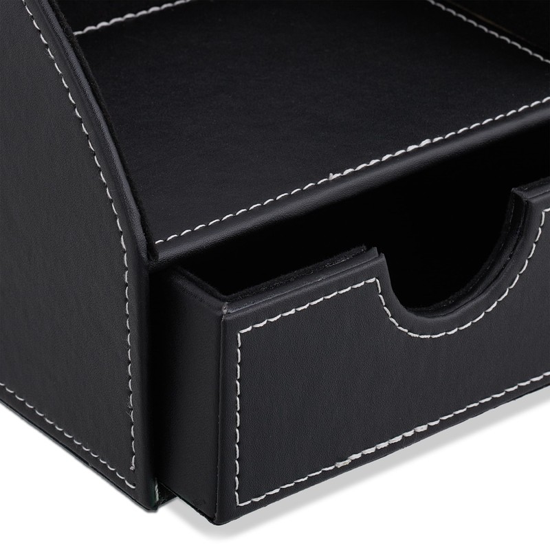 Relaxdays Desk Organiser, Office Organiser with 6 Compartments & Drawer,