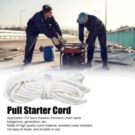 Pull Recoil Starter Rope, Nylon Material Wear Resistant Durable, 10M/32.8Ft Length, Replacement Pull Starter Cord for Large Lawn Mowers, Snow Blowers, Augers, Large Chain Saws(4.5mm)