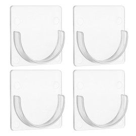 uxcell 2 Pack Shower Rod Holder, 1.61 Inch Adhesive Shower Curtain Rod Holder No Drilling Shower Rod Holders for Bathroom Bedroom, Clear(Rod Not Included)