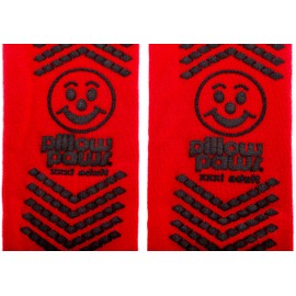 Pillow Paws Slip Resistant Socks 3XL Adult Extra Wide Red - 3 pairs