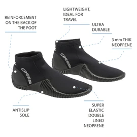 Cressi Low Boot Neoprene Diving Shoes, black