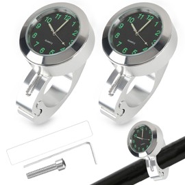 YeahBoom 2 pieces motorcycle watch for handlebars, waterproof, bicycle watch, handlebar watch, motorcycle, motorcycle handlebar watch, bicycle watch for handlebars, motorcycle watches, handlebar mount