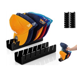 Nagyphgar 2pcs Hat Organizer for Baseball Caps，Hat Racks for Baseball Caps, Clear Acrylic Organizer with 14 Slots, Hat Display stand for Closet (1)