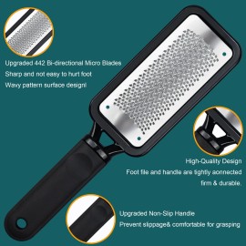 Modengkongjian Foot Rasp Foot File, 2 Pcs Stainless Steel Pedicure Callus Remover for Feet, ...