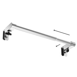 VEHHE Over Door Towel Rail, Kitchen Towels Holder Extendable(22-39cm), Stainless Steel Towel Rail with Adjustable Hooks(0-2.8cm), Hand Towels Holders for Kitchen Cupboard Bathroom Cabinet(Silver)