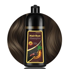 Dark Brown Hair Dye Shampoo 3 in 1, Hair Color Shampoo for Gray Coverage, Long Lasting Brown Hair Dye, Champu Para Canas, Works in Minutes, Easy to Use, 16.90 Fl Oz