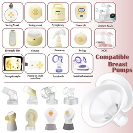 2pcs 21mm Soft Rim Flanges with 106 Degree Wider Opening Angle for Medela Breast Pump, PersonalFit, Freestyle, Maxflow, Freestyle Flex Swing Maxi Connector, Zoome Z1/Z2, NCVI,Lansinoh Signature Pro