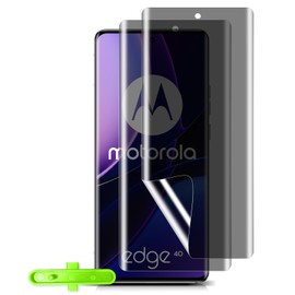HeeYeal Pack of 2 Privacy Screen Protectors for Motorola Moto Edge 40, TPU Privacy Screen Protector, with Installation Tool, Scratch-Resistant Privacy Screen Protector for Motorola Moto Edge 40