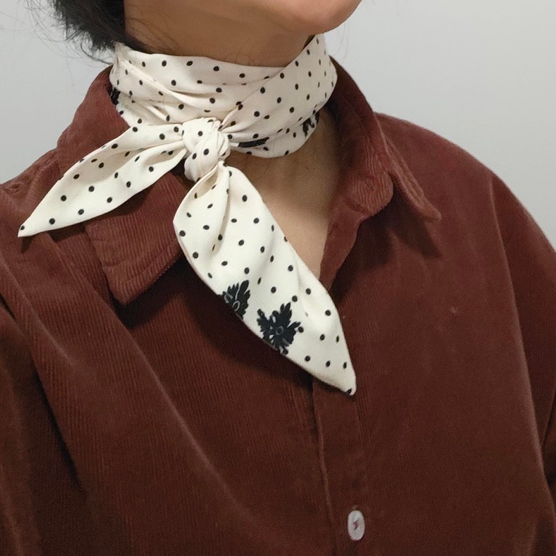 GIMIRO Elegant Ladies Silk Scarf 140 x 9 cm Polka