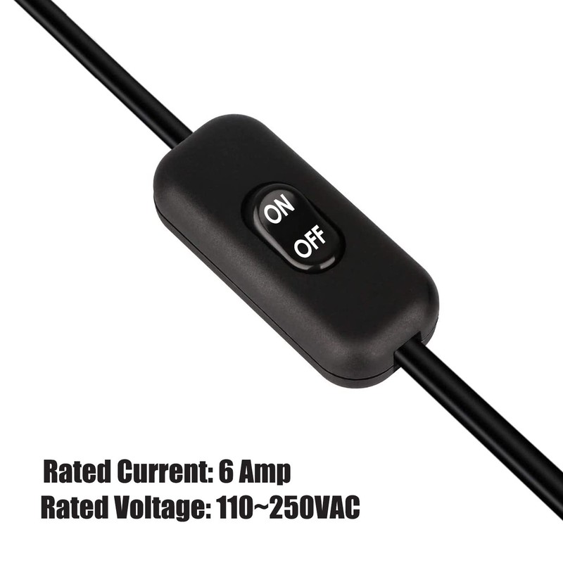 Inline Cord Switch 2 Pack, AC 250V 6A On/Off Lamp
