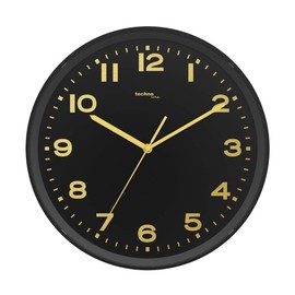 Technoline Analogue Radio-Controlled Wall Clock WT8500 Gold/Black, Plastic, 30 cm Diameter