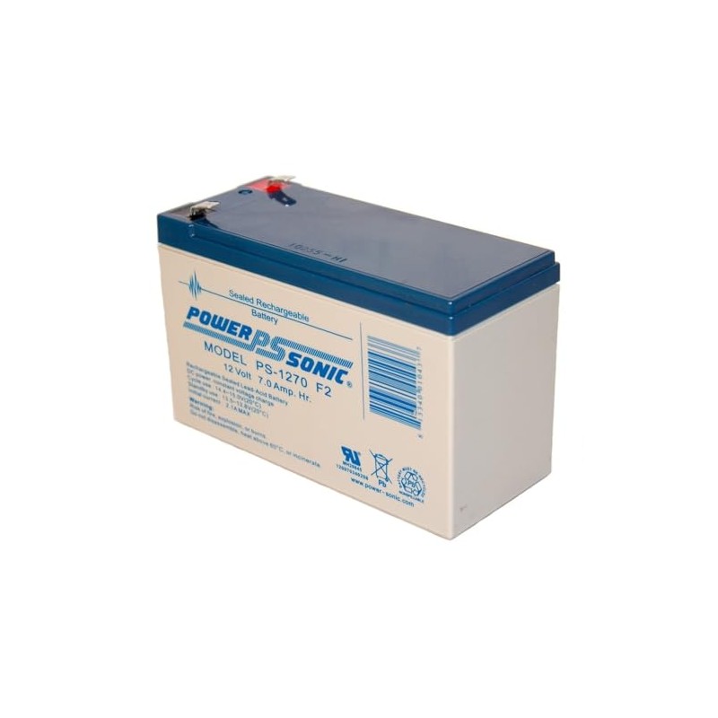 Power-Sonic Rechargeable Sealed Lead Acid Battery PS-1270 12V 7.0 AH