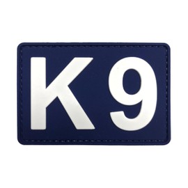 uuKen PVC Navy Blue K9 Dog Patch 3"x2" with Hook Fastener Back for Dog Collar Vest Harness Clothes Bags Backpacks