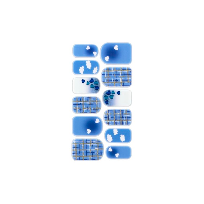 Nailholic Push Active Nail Stickers 03, Overwhelming Blue, 12 Sheets