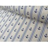 Marine Anchor Stripe Print Fabric - Curtain Upholstery Material -