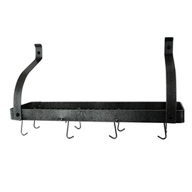 Enclume PR8BC-30 HS Gourmet Bookshelf Wall Rack with Curved Arm, 30", Hammered Steel