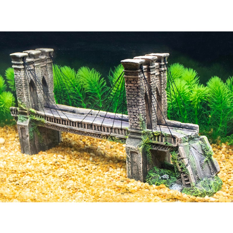 Penn-Plax Medium Brooklyn Bridge Model For Large Fish Tanks and