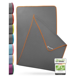 NirvanaShape® Hygienic Yoga Towel Non-Slip Hot Yoga Towel with Non-Slip Nubs for Yoga Mat 185 x 63 cm, grey