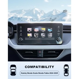 BIXUAN Pack of 2 8.25 Inch PET Navigation Protective Film Compatible with Skoda Kamiq Scala Fabia 4 2024 2025 Screen Protector Transparent Nano Protective Film (NO 2023)
