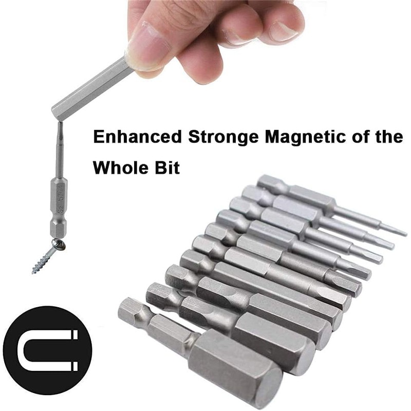 Bestgle 20 Pcs Magnetic Hex Head Allen Wrench Drill Bit