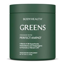 BodyHealth Greens Enhanced with PerfectAmino - Daily Superfood Green Apple Smoothie Powder with Vegetables, Fruit, Antioxidants, Prebiotics, Probiotics, Fiber, and Protein - 40 Servings