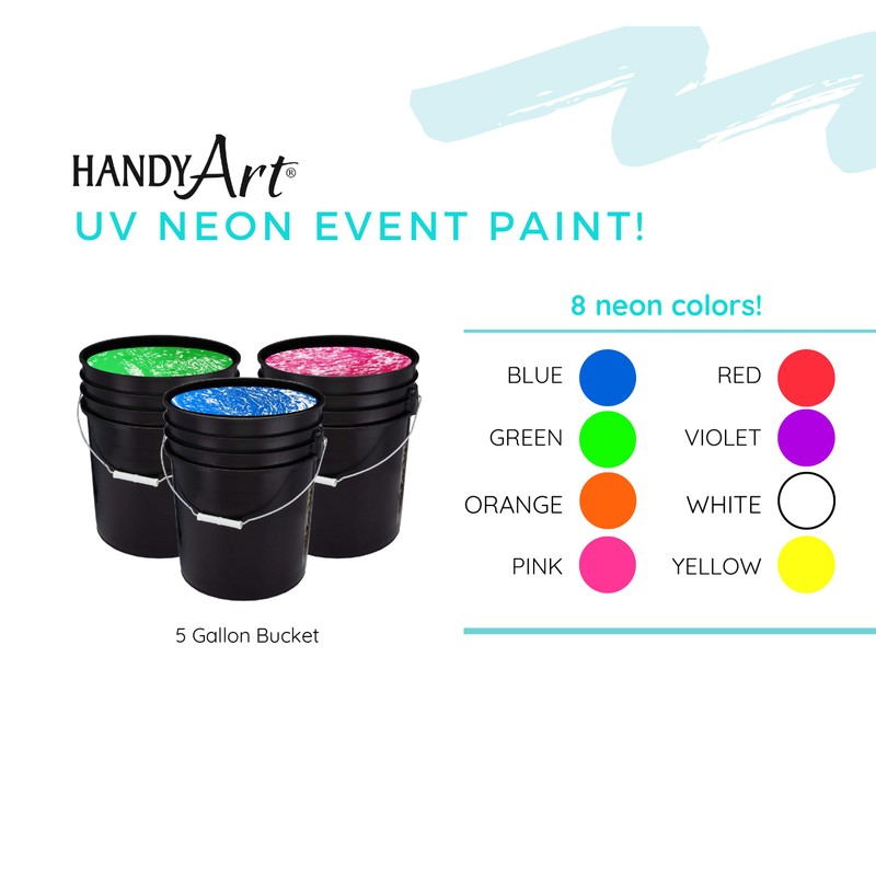 Handy Art UV Neon Event Paint in Bucket, 5-Gallon, Green