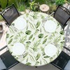 Outdoor Round Tablecloth with Elastic Band Diameter 60 Inches -