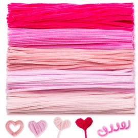 Peryiter 500 Pieces Pipe Cleaners Chenille Stems 12 Inch Craft Supplies Bulk for DIY Art and Craft Projects Creative Gift Wrapping Party Decorations(Pink)