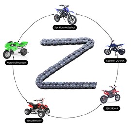 KAMIER T8F Drive Chain 116 Link Breaker Heavy Duty for 43cc 47cc 49cc 2-Stroke Pocket Rocket Bike APC Mini Chopper 50cc SSR SX50 Syx Moto Holeshot MotoTec Xtreme Xpro Kids Pit Dirt Bike ATV Quad Parts