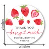 2" Round Strawberry Thank You Faovor Stickers - - Set