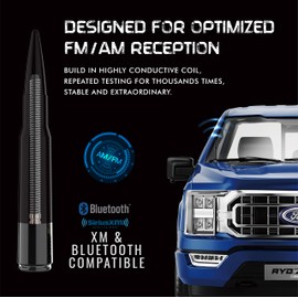 RYDONAIR - Antena compatible con Ford F150 Raptor 2009-2024 y Ford Bronco 2021-2024 - Diseñada para una recepción optimizada de FM/AM, apta para el lavado de automóviles, pintura metálica antiarañazos