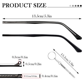 1 Pair Glasses Replacement Temple, Eyeglass Replacement Arm Metal Eyeglasses Arms Legs Glasses Repair Kit Universal Glasses Replacement for Glasses Eyeglasses Sunglasses（Black）