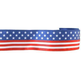 Meseey Patriotic Ribbon 10 Yards Red White Blue Stars Ribbon 2-1/2 Inch 4th of July Ribbon for Wreaths,Crafts,Big Bows,Gift Wrapping,Outdoor Decoration (Flag)