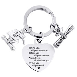 KEELYY Graduation Keyring, Graduation Keyring, Stainless Steel, Graduation Gift, 2024 Round