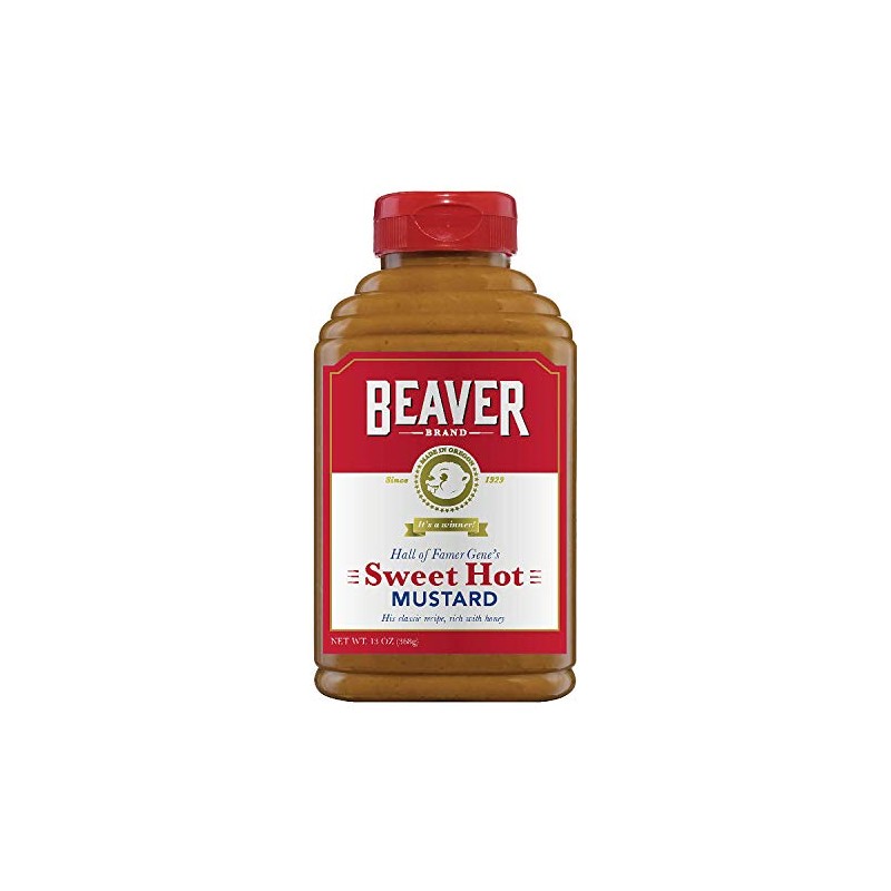 Beaver Sweet Hot Mustard, 13 Ounce Squeeze Bottle (Pack of