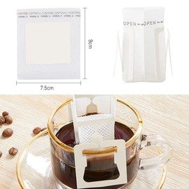 Drip Coffee Filter Bags, FainFun Pack of 50 Coffee Filters for Hanging with Hanging Ears, Filter Coffee Bags for Cup, Coffee Drip Filter, Disposable, Coffee Filter Bags, White for Camping, Travel,