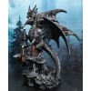 Gargantuan Stone Dragon Guarding Medieval Castle On Mountain Steppes Figurine