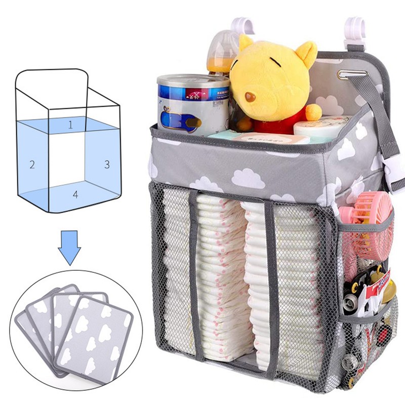 Baby Nappy Diaper Caddy Organizer Foldable Newborn Crib Nappy Organiser