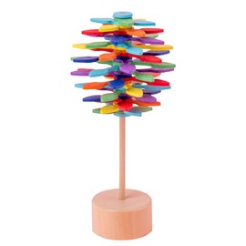 Little Swallow Wooden Toy, Killing Time, Stress Relief, Manual Rotation, Toy, Figurine, Interior (Leaf)